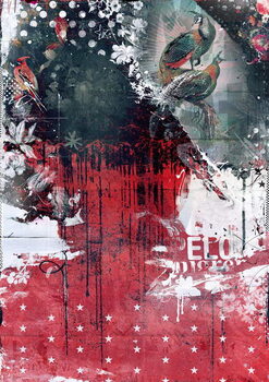 Принти на полотні Peacocks in a tree, 2016