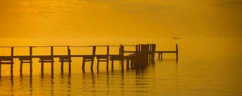 Art Print Pier With Orange Sky