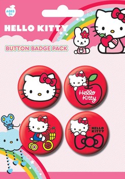 Conjunto de crachás HELLO KITTY - red