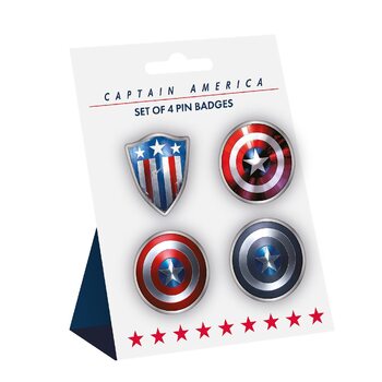Conjunto de crachás Marvel - Captain America‘s Shield