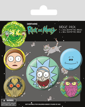 Conjunto de crachás Rick and Morty - Heads