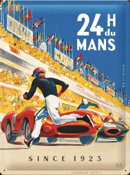 Placa metálica 24h du Mans - Racing Poster