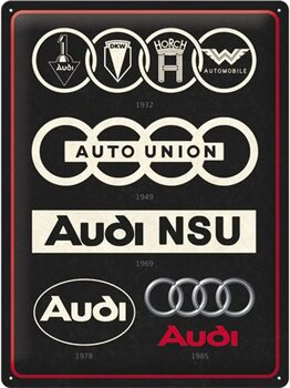 Placa metálica Audi - Logos