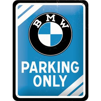 Placa metálica BMW - Parking Only - Blue