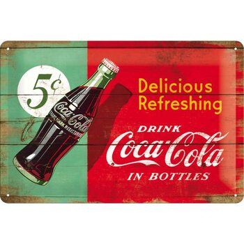 Placa metálica Coca-Cola - Delicious Refreshing