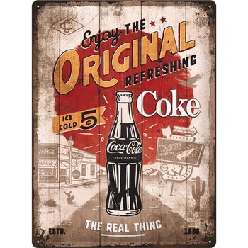 Placa metálica Coca-Cola - Original Coke Highway 66