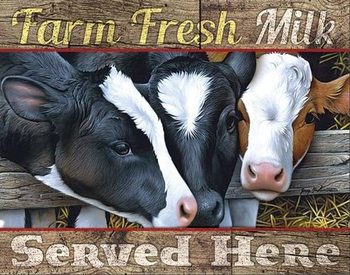 Placa metálica Farm Fresh Milk