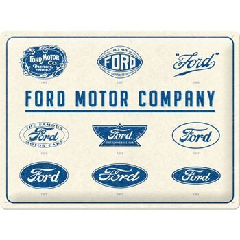 Placa metálica Ford - Logo Evolution