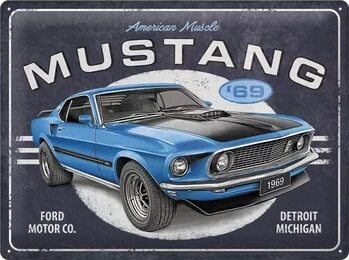 Placa metálica Ford - Mustang - 1969 Mach 1