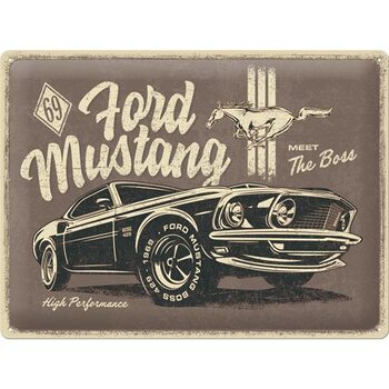 Placa metálica Ford - Mustang - 1969 - The Boss