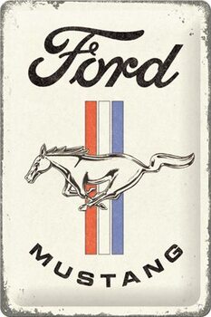 Placa metálica Ford - Mustang - Horse & Stripes