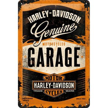 Placa metálica Harley-Davidson - Garage