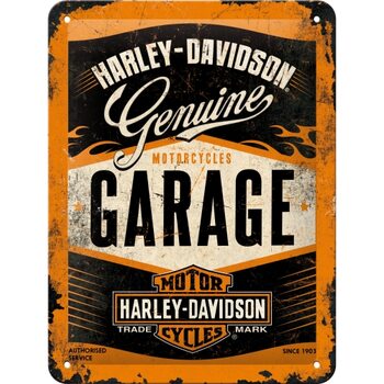 Placa metálica Harley Davidson - Garage