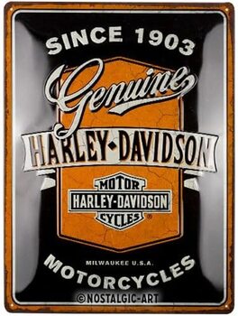 Placa metálica Harley-Davidson - Genuine Motorcycles