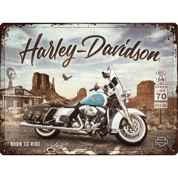 Placa metálica Harley-Davidson - King of Route 66