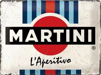 Placa metálica Martini L'Aperitivo Racing Stripes