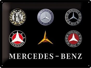 Placa metálica Mercedes-Benz - Logo Evolution