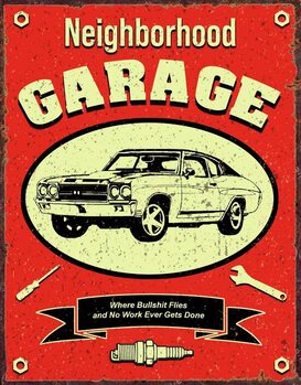 Placa metálica Neighborhood Garage