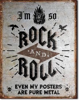 Placa metálica Rock n Roll Posters