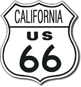 Placa metálica ROUTE 66 - california