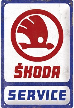 Placa metálica Škoda Auto - Service