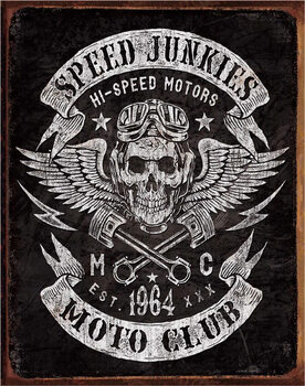 Placa metálica Speed Junkies