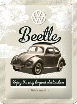 Placa metálica Volkswagen VW - Beetle Retro