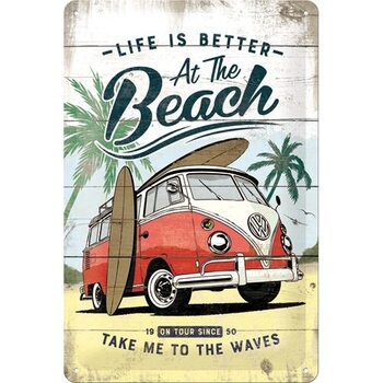 Placa metálica VW - Life is Better at the Beach