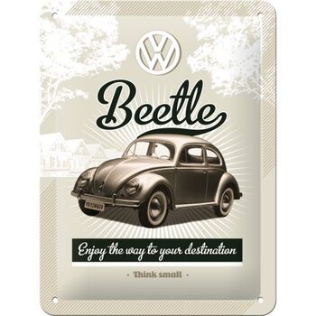 Placa metálica VW - Retro Beetle