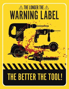 Placa metálica Warning Labels