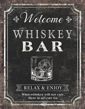 Placa metálica Whiskey Bar