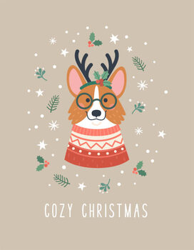 Plakat Cozy Christmas greeting card.