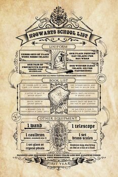 Plakat Harry Potter - Hogwarts School List