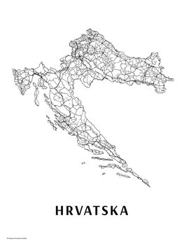 Plakat Hrvatska black & white