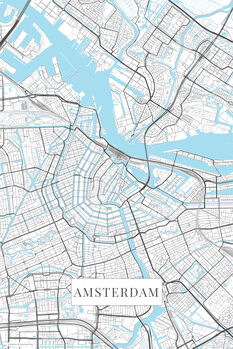 Poster Amsterdam white