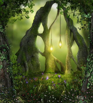 Poster Magical Forest Fairy Lights