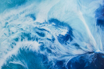 Poster Ocean waves. Marine design illustration. Epoxy
