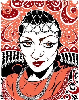 Slika na platnu Olga Borodina, Russian mezzo-soprano, colour version of b/w file image