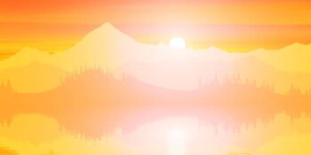 Poster Picturesque reflection of mountains in the