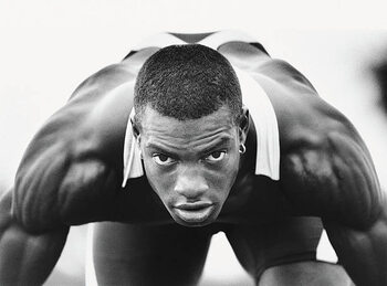 Poster Portrait of determined runner