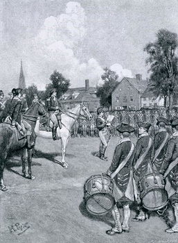 Poster Reading the Declaration before Washington's Army, New York