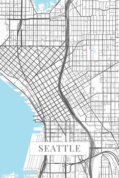 Poster Seattle white