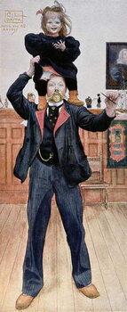 Poster Self portrait of the artist with his daughter, Brita, 1899