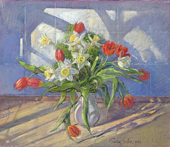 Slika na platnu Spring Flowers with Window Reflections, 1994