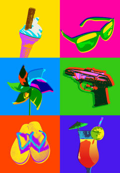 Poster Summer Vacation Icons