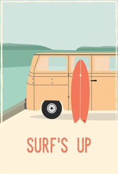 Poster Surf´s up - retro vintage surf.