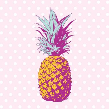 Poster Vector hand drawn pineapple with dotted