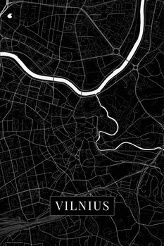 Poster Vilnius black