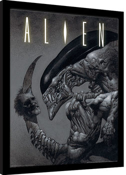 Framed poster Aliens - Head on Tail