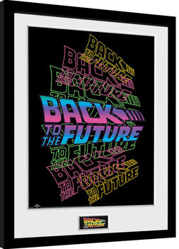 Back To The Future - Neon Framed poster